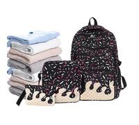Kawaii Backpack Set Cute Compartment Bookbag Sling Bag