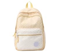 Kawaii Backpack, Y2k Nylon Polka Dot Backpack with Pendant, Yellow | Lightweight Nylon Fabric Bag, Large Capacity, for Women Girl Travel Daily Everyday Use