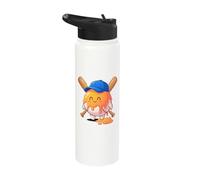 Kawaii Baseball Drip Melting Ice Cream for Teens Kid Boys Stainless Steel Insulated Water Bottle