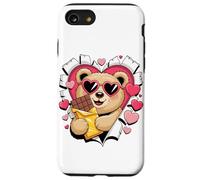 Kawaii Bear Chocolate Lover Hearts Case for iPhone SE (2020) / 7/8