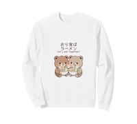 Kawaii Bear Cubs Let's Eat Together Japanese Noodle Design Sweatshirt