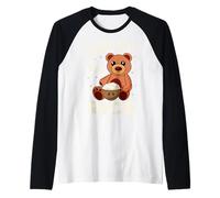 Kawaii Bear Funny Rice Bowl Please Pass The Rice Raglan Baseball Tee