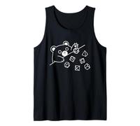 Kawaii Bear Throwing Dices Geometry Polyhedral Line Art Tank Top