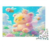 Kawaii Bears 1000 Piece Jigsaw Puzzles Home Decoration Kawaii Bees Puzzle Multi Colour Impossible Puzzles Games Gift Brain Teaser Puzzle Educational Games 1000pcs (75x50cm)