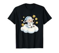 Kawaii Bedtime Sheep On Cloud with Magic Stars T-Shirt
