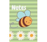 Kawaii Bee Notebook. Striped Daisy Notepad. Green floral Note Book. Busy Bee Note Pad
