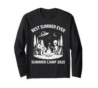 Kawaii Best Summer Ever Camp 2025 Alien Bigfoot Campsite Long Sleeve T-Shirt