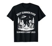 Kawaii Best Summer Ever Camp 2025 Alien Bigfoot Campsite T-Shirt