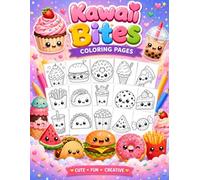 Kawaii Bites Coloring Pages Cute & Easy Food Coloring Book for Kids Ages 4-8
