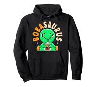 Kawaii Bobasaurus Drinking Bubble Tea T-Rex Dinosaur Boba Pullover Hoodie