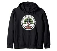 Kawaii Bonsai Tree - Japanese Zen Garden Aesthetic Zip Hoodie
