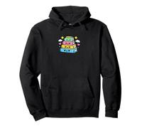 Kawaii Book Pile Pastel Design Pullover Hoodie