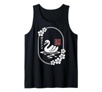 Kawaii Boston City - Swan and Sakura - Japanese Aesthetic Tank Top