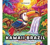 Kawaii Brazil: A Cute and Comfy Coloring Book of Brazilian Animals, Landmarks, Food & Festivals for Teens, Adults and All Ages