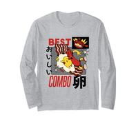 Kawaii Breakfast Combo - Cute Egg, Bacon and Sausage Cartoon Long Sleeve T-Shirt
