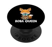 Kawaii Bubble Tea Fox Boba Queen Cute Boba Fox PopSockets Adhesive PopGrip