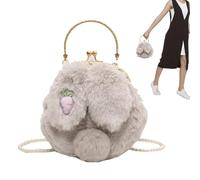 Kawaii Bunny Bag - Cute Animal Shoulder Bag, Plush Stuffed Wallet with Adjustable Strap | Cute Fashion Accessory for School Girls, Girl Women Easter Gift, Cute Animal Theme h