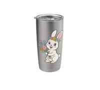 Kawaii Bunny Flower Bouquet Cute Spring Easter Cottagecore Stainless Steel Insulated Tumbler