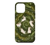 Kawaii Bunny Galaxy Cute Rabbit Starry Night Green Spiral Case for iPhone 12 Pro Max
