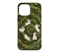 Kawaii Bunny Galaxy Cute Rabbit Starry Night Green Spiral Case for iPhone 13 Pro Max