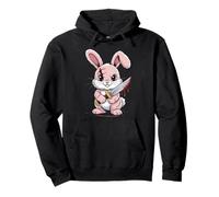 Kawaii Bunny Knife Mixed Emotions Cute Killer Character Pullover Hoodie