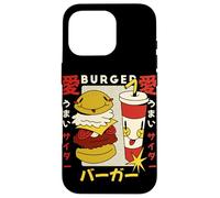 Kawaii Burger and Soda Japanese Retro Style Cute Cartoon Case for iPhone 16 Pro