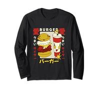 Kawaii Burger and Soda Japanese Retro Style Cute Cartoon Long Sleeve T-Shirt