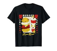 Kawaii Burger and Soda Japanese Retro Style Cute Cartoon T-Shirt