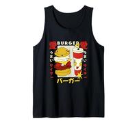 Kawaii Burger and Soda Japanese Retro Style Cute Cartoon Tank Top