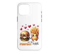 Kawaii Burger Fries Perfect Match Love Hearts Case for iPhone 16 Pro Max