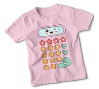Kawaii Calculator Cute Mathematics Education Kids T-Shirt Boys Girls Graphic Tee Ac Ce Symbols 12-13 Years Light Pink