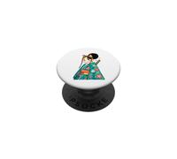Kawaii Calico Cat Geisha Japanese Anime Sakura Kimono PopSockets Adhesive PopGrip