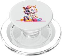 Kawaii Candy Striped Cat Sweet Lollipop Kitten Design PopSockets PopGrip for MagSafe