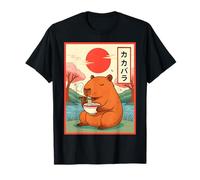 Kawaii Capy Eating Ramen Anime Noodles Japanese Capybara T-Shirt