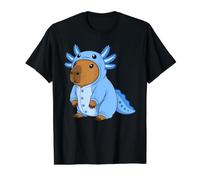 Kawaii Capybara Axolotl Costume Value Graphic T-Shirt, Men, Black, S