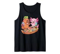 Kawaii Capybara Axolotl Sushi Nigiri Chopsticks Anime Food Tank Top