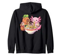 Kawaii Capybara Axolotl Turtle Ramen Strawberry Milk Anime Zip Hoodie