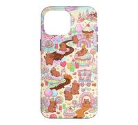 Kawaii Capybara Dessert Fantasy Cupcake Pattern Case for iPhone 16 Pro Max