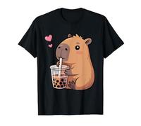 Kawaii Capybara Drinking Bubble Tea Boba Capybara Girls Kids Value Graphic T-Shirt, Men, Black, M