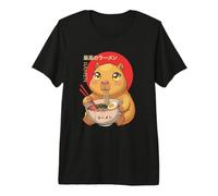 Kawaii Capybara Eating Japanese Ramen Noodles Anime Premium T-Shirt