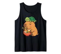 Kawaii Capybara Eating Ramen Cute Turtle Capibara Kids Tank Top