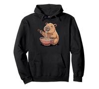 Kawaii Capybara Eating Ramen Funny Japanese Noodles Pullover Hoodie