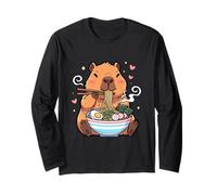 Kawaii Capybara Eating Ramen Noodles Cute Capybara Boy Girl Long Sleeve T-Shirt