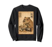 Kawaii Capybara Eating Ramen Watching Japanese K Drama Night Sweatshirt