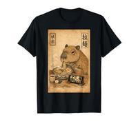 Kawaii Capybara Eating Ramen Watching Japanese K Drama Night T-Shirt