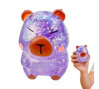 Kawaii Capybara Fidget Sensory Toy Animal Squeeze Toy Glitter Stress Relief Toy with Functionality Pocket Desk Companion Classroom Use for Fes