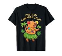 Kawaii Capybara Hula Dancing Tropical Hawaiian Aloha T-Shirt