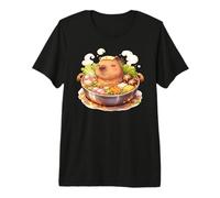 Kawaii Capybara in Hot Pot Premium T-Shirt