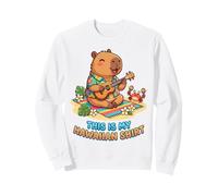 Kawaii Capybara Playing Ukulele Hawaiian Aloha Tropical Sweatshirt