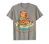 Kawaii Capybara Playing Ukulele Hawaiian Aloha Tropical T-Shirt